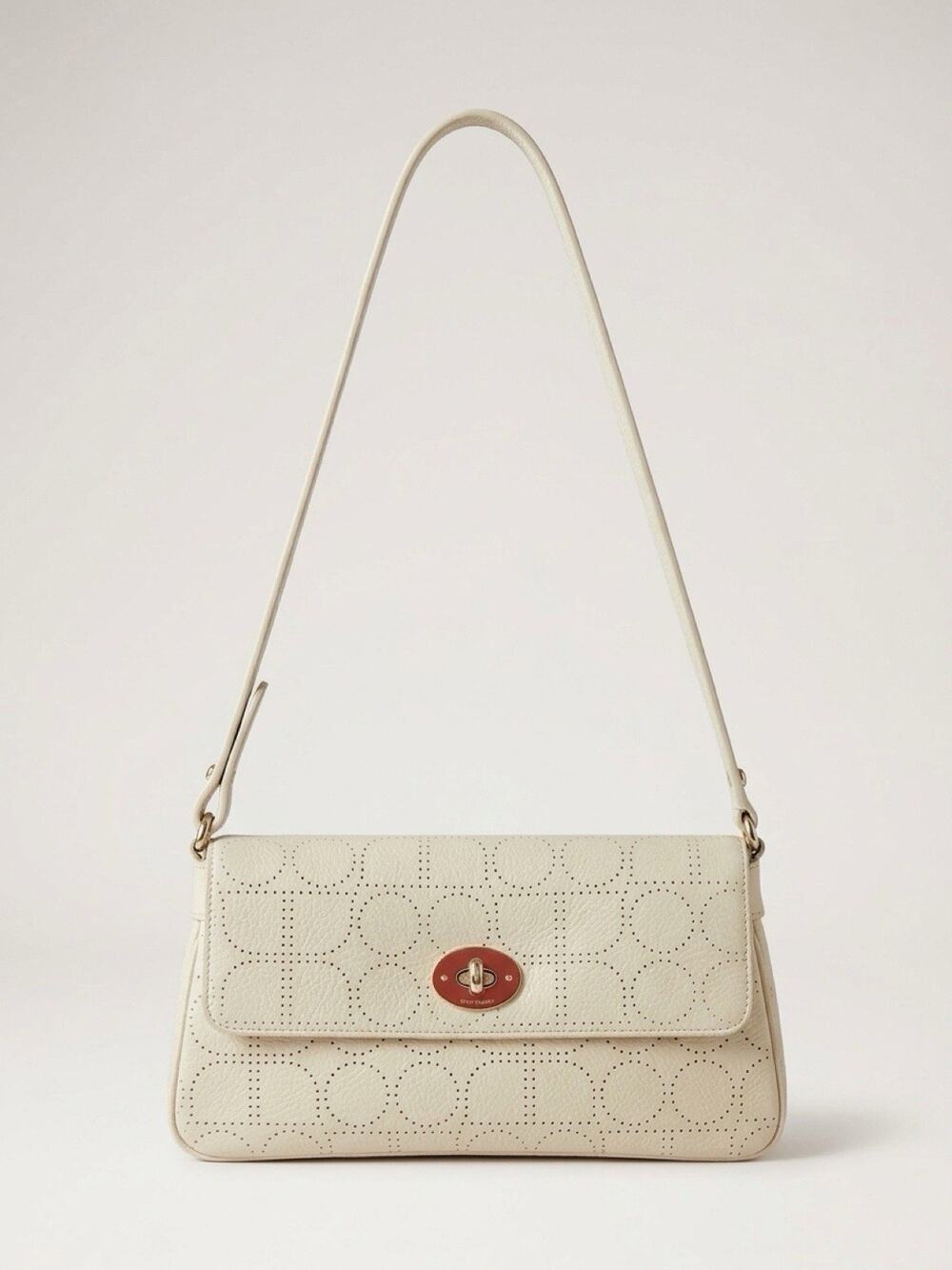 Kate Spade New York Ivory/Cream ShoulderBag Logo Rectangle Silver Hardware